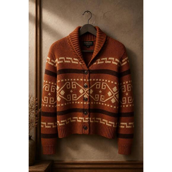 PENDLETON Sweaters - NEW PENDLETON women's westerly wool button sweater in burnt orange
